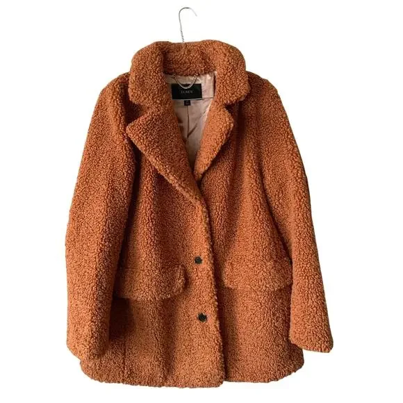 J Crew Teddy Sherpa Coat, size M - Picture 2 of 8